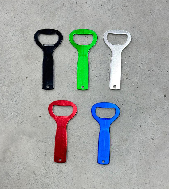 Llavero Abridor de Botellines Metálico pack 20uds